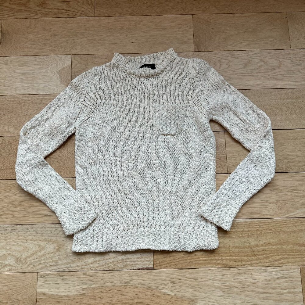 *SOLD* A.P.C. Rue Madame Paris Cream Cotton Knit Sweater Women's Size Small